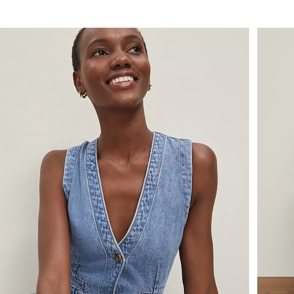 Ann Taylor Light Blue Denim Midi Dress - Picture 3 of 9